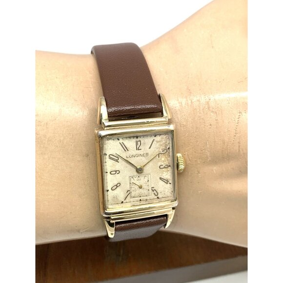 Longines Men's Watch 1940'S Vintage 9L Swiss Manual Wind Rectangular 10k GF Case - Picture 12 of 15